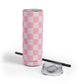 Bright pink checkers Tumbler, 20oz