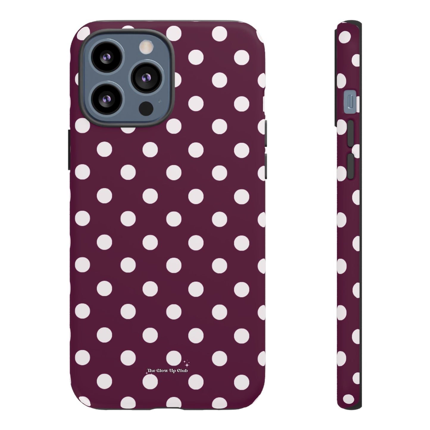 Burgundy cream dots - tough case