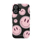 Smiley faces pink on black - tough case