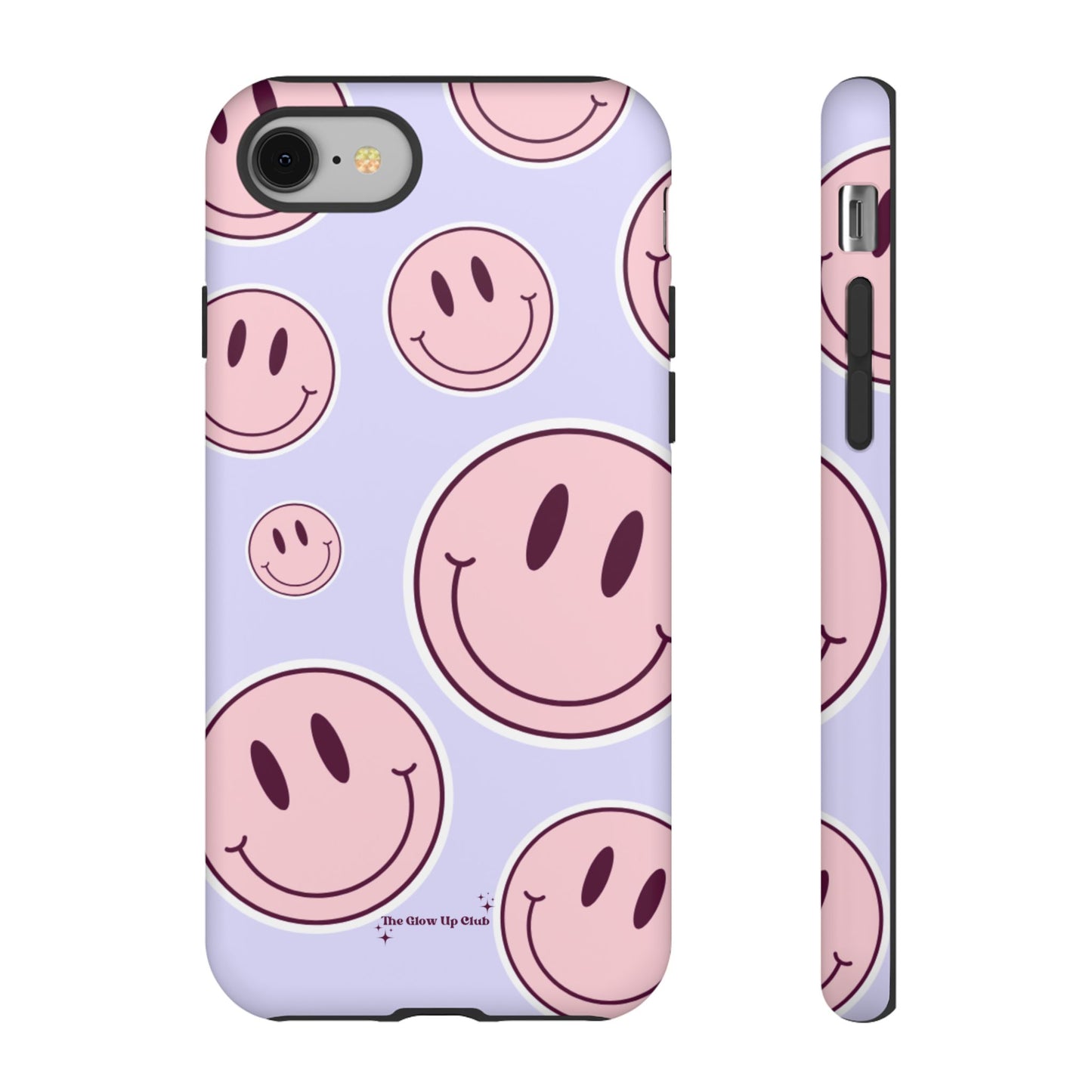 Smiley faces pink on purple - tough case