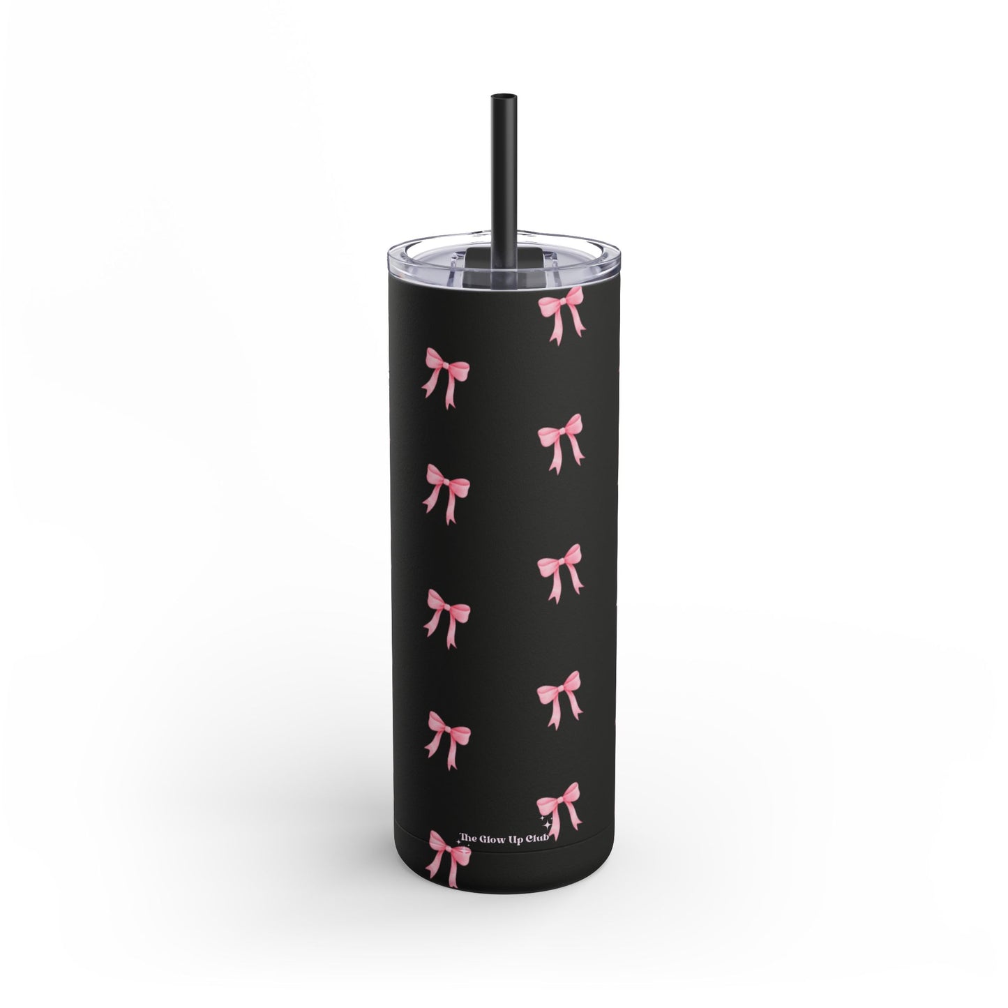 Crooked ribbon pattern black Tumbler, 20oz