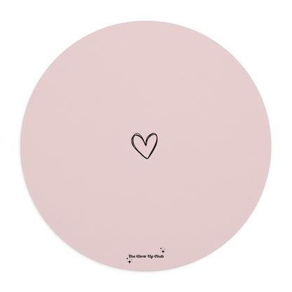 Minimalistic heart pink - Round Small Mouse Pad