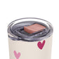 Cream heart pattern Tumbler, 20oz