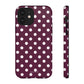 Burgundy cream dots - tough case