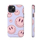 Smiley faces pink on purple - tough case