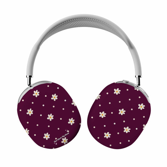 Flowers and dots burgundy - AirPod Max Cases