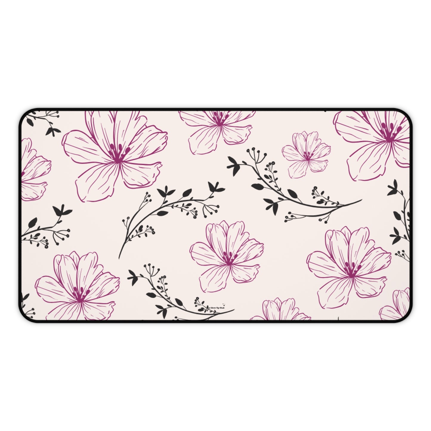 Realistic flower pattern cream - Desk Mat