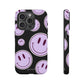 Smiley faces purple on black - tough case