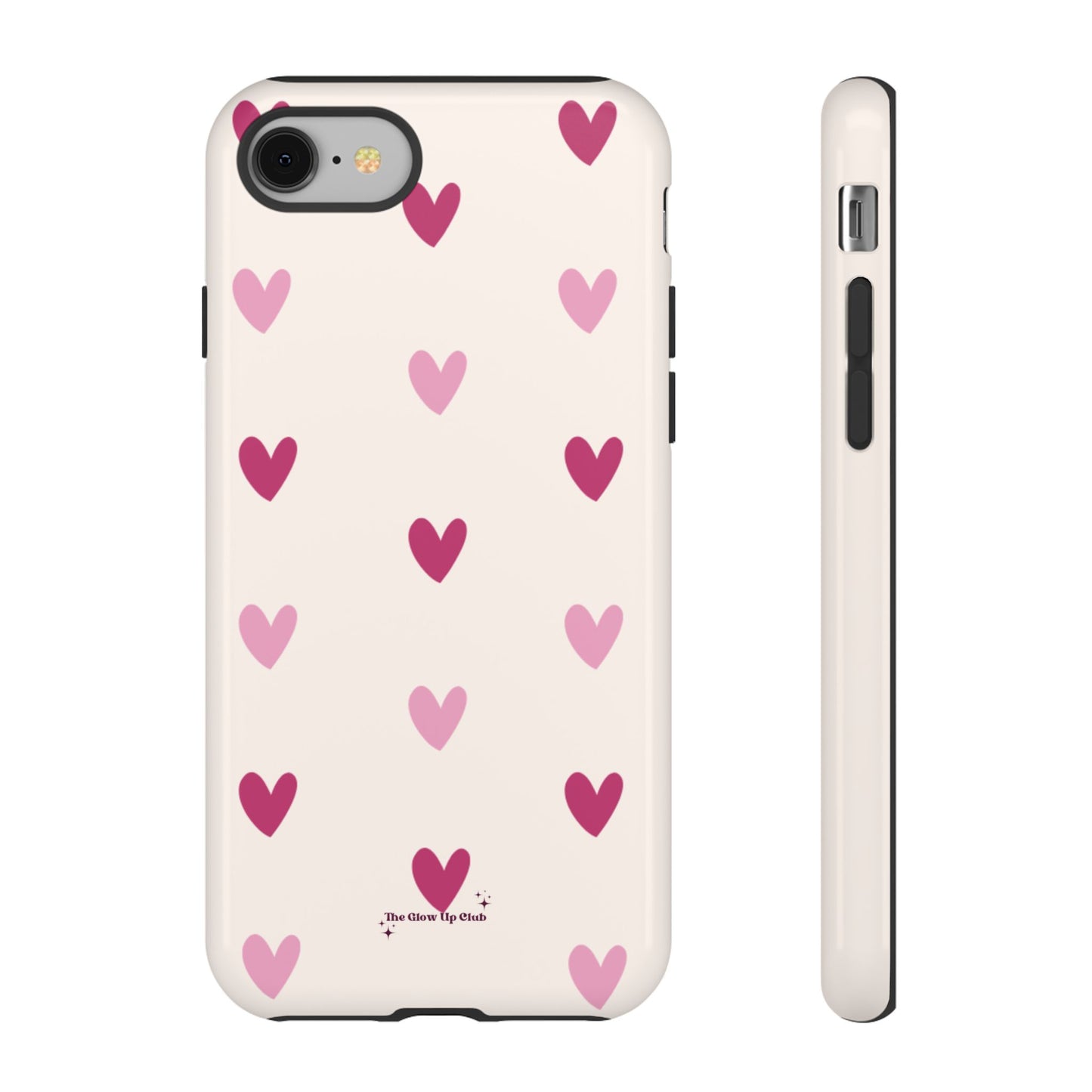 Cream heart pattern - tough case