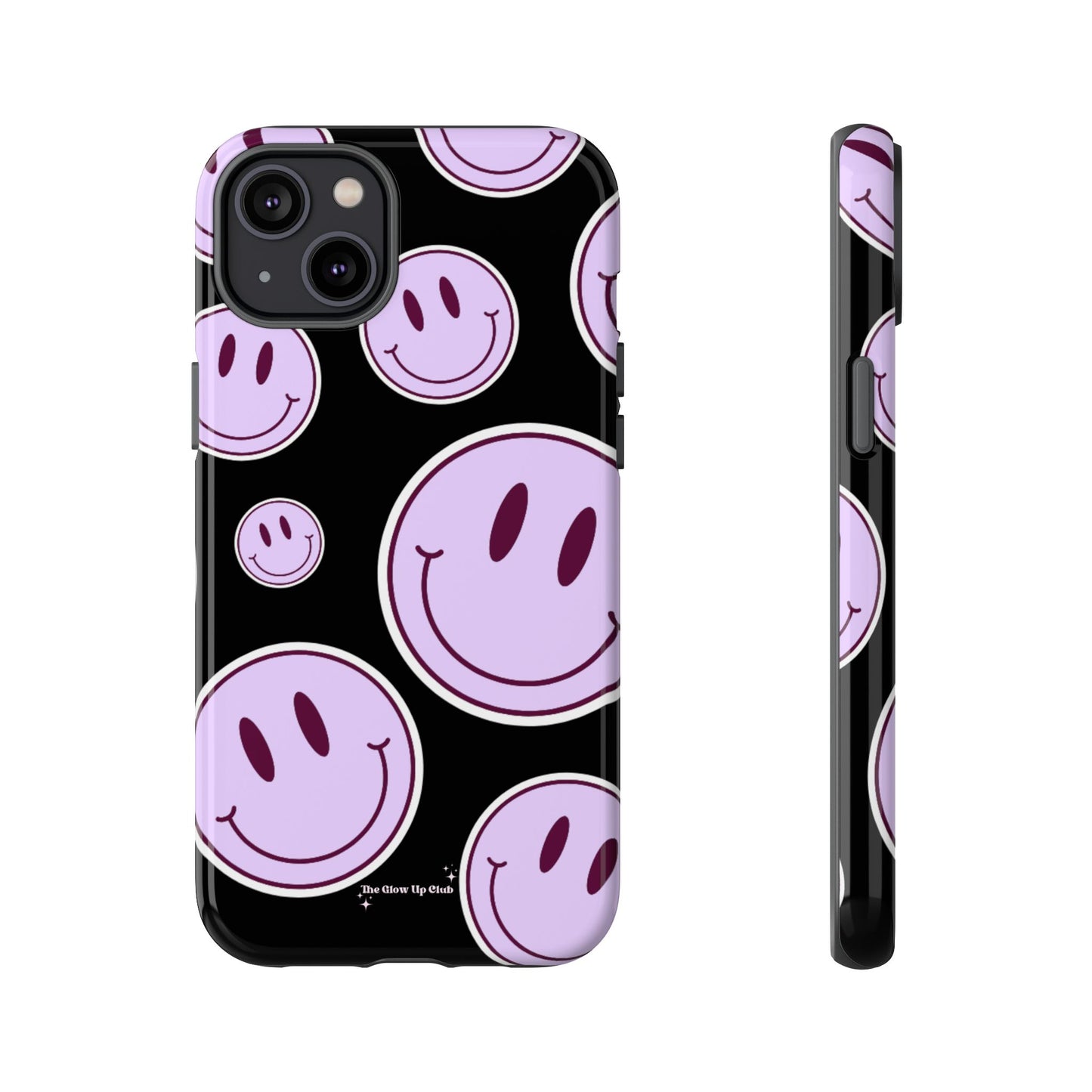 Smiley faces purple on black - tough case