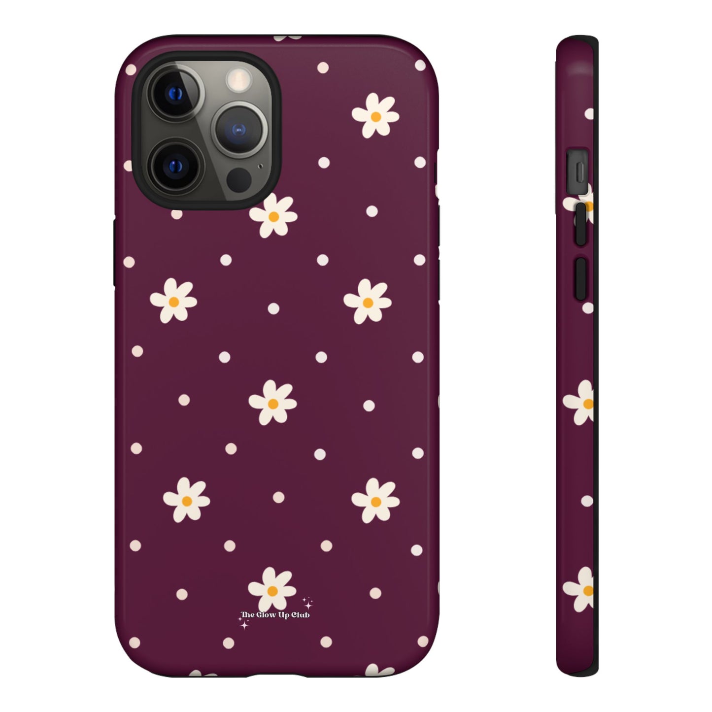 Flowers and dots burgundy - tough case