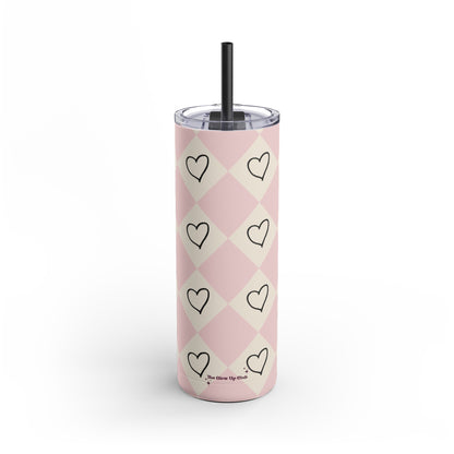 Pink heart checkers Tumbler, 20oz