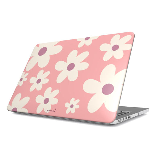 Dark pink floral pattern MacBook Case