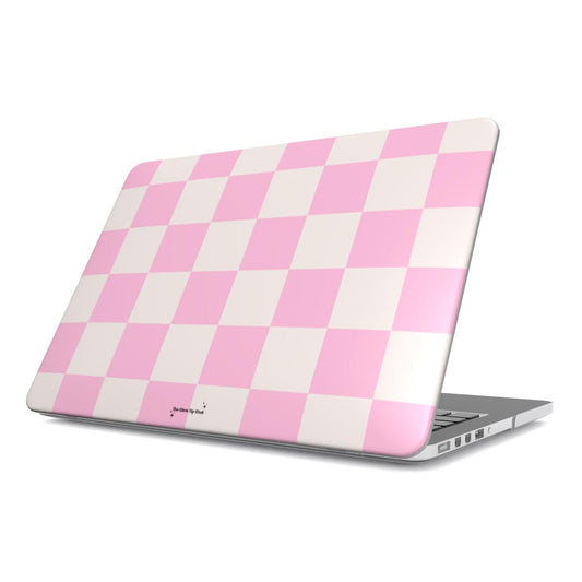 Bright pink checkers MacBook Case