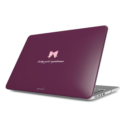 Lucky girl syndrome burgundy MacBook Case