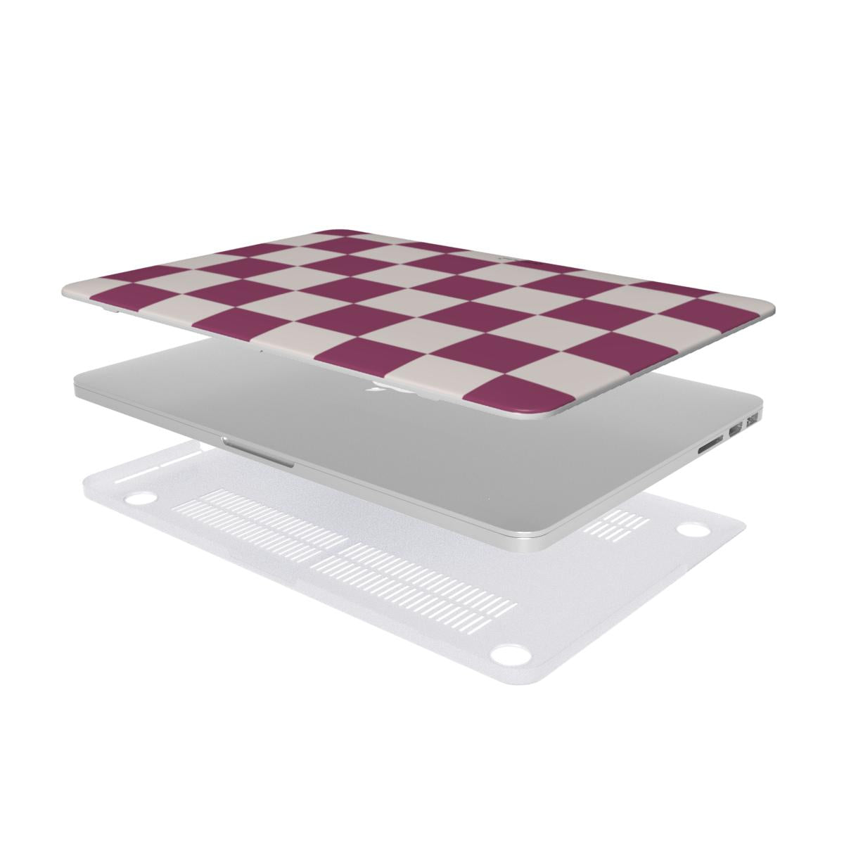 Burgundy checkers MacBook Case