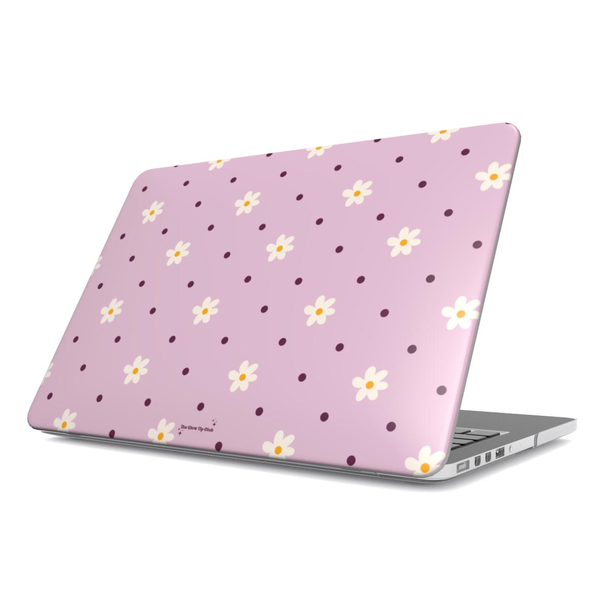 Flowers and dots pink MacBook Case