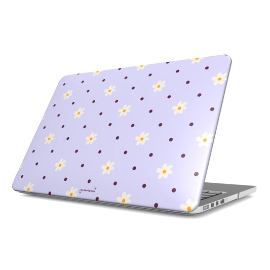 Flowers and dots purple MacBook Case