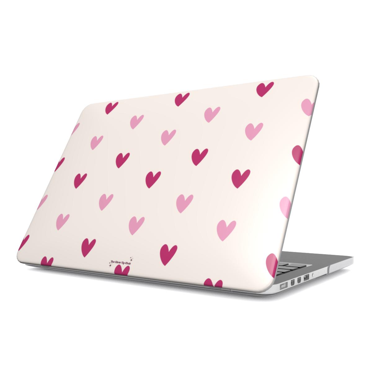 Cream heart pattern MacBook Case