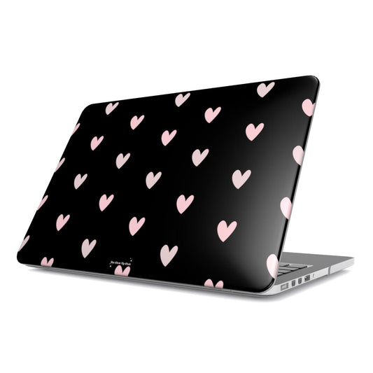 Black heart pattern MacBook Case