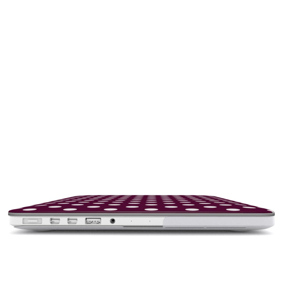 Burgundy dots MacBook Case