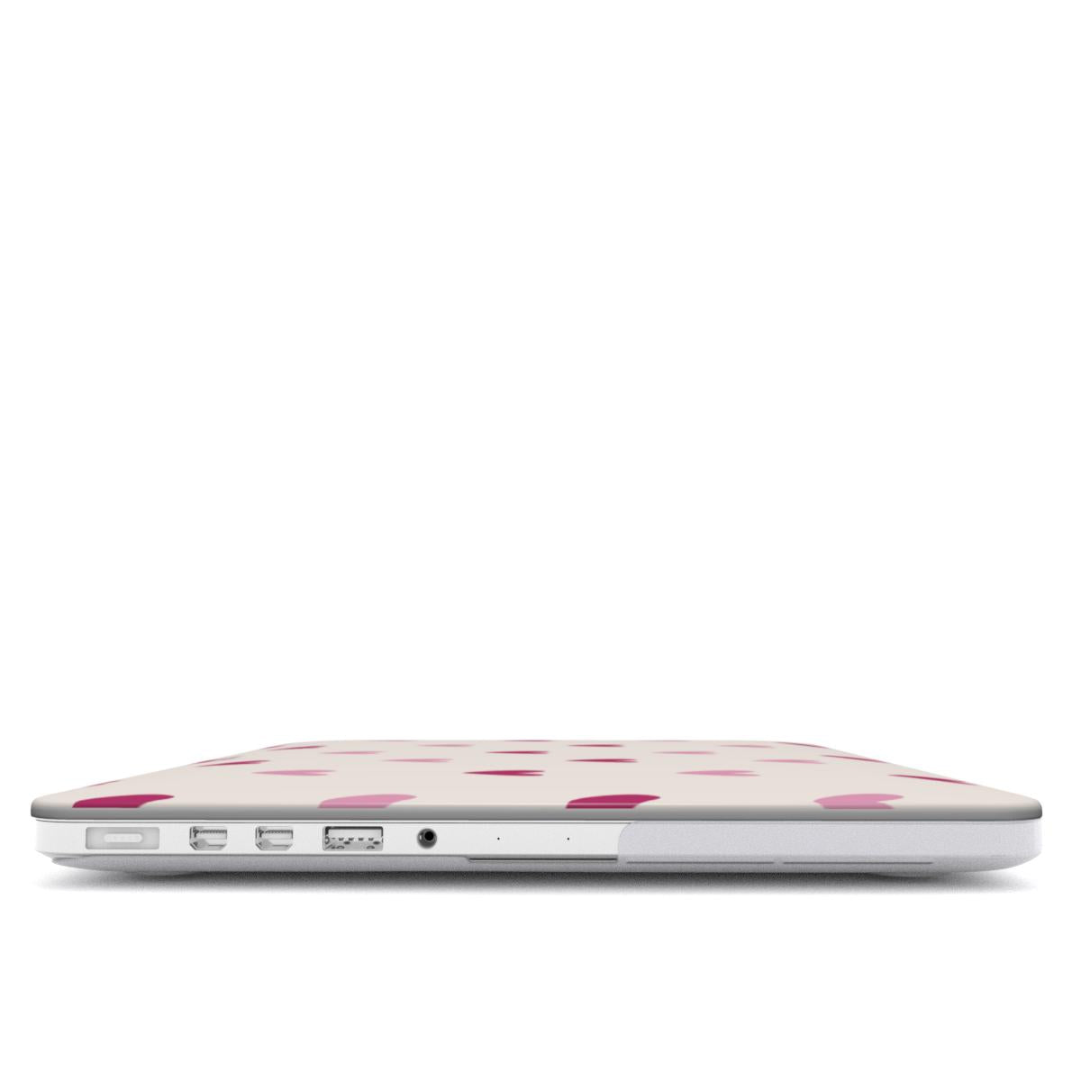 Cream heart pattern MacBook Case