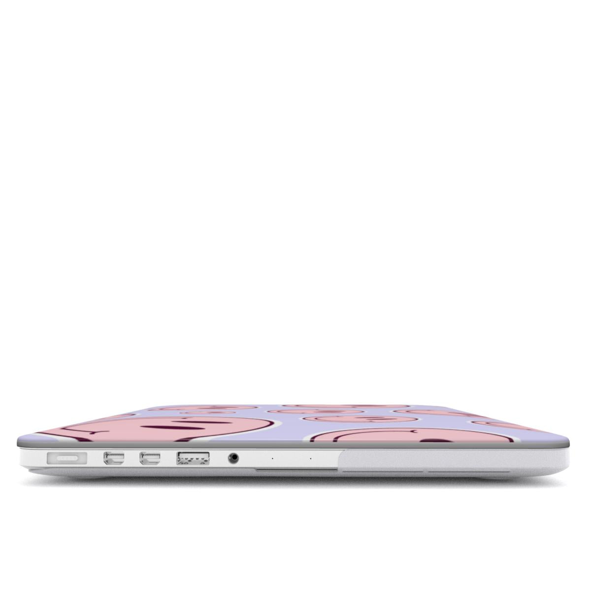 Smiley faces pink on purple MacBook Case