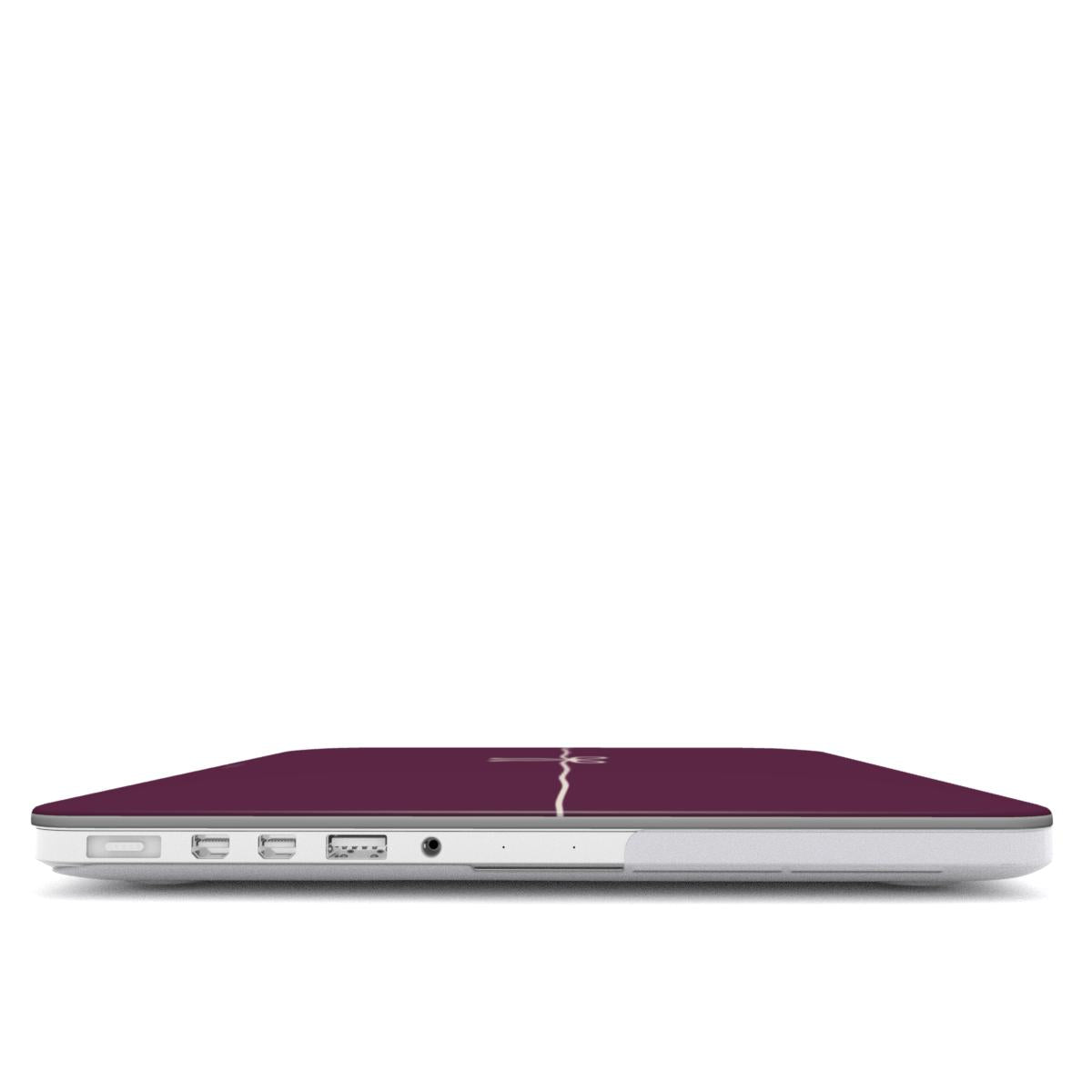 Simple ribbon burgundy MacBook Case