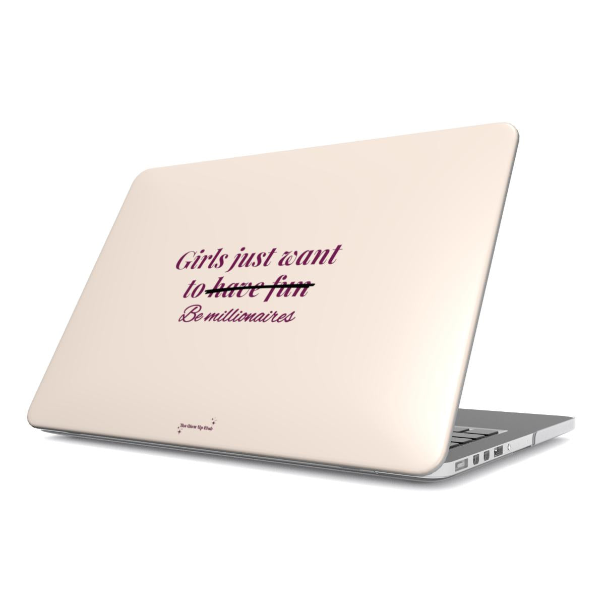 Girls just want to be millionaires cream MacBook Case