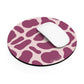 Burgundy giraffe - Round Small Mouse Pad