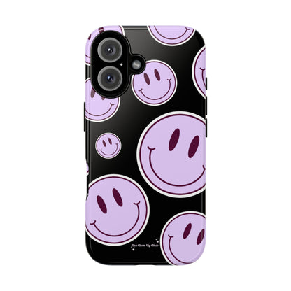 Smiley faces purple on black - tough case