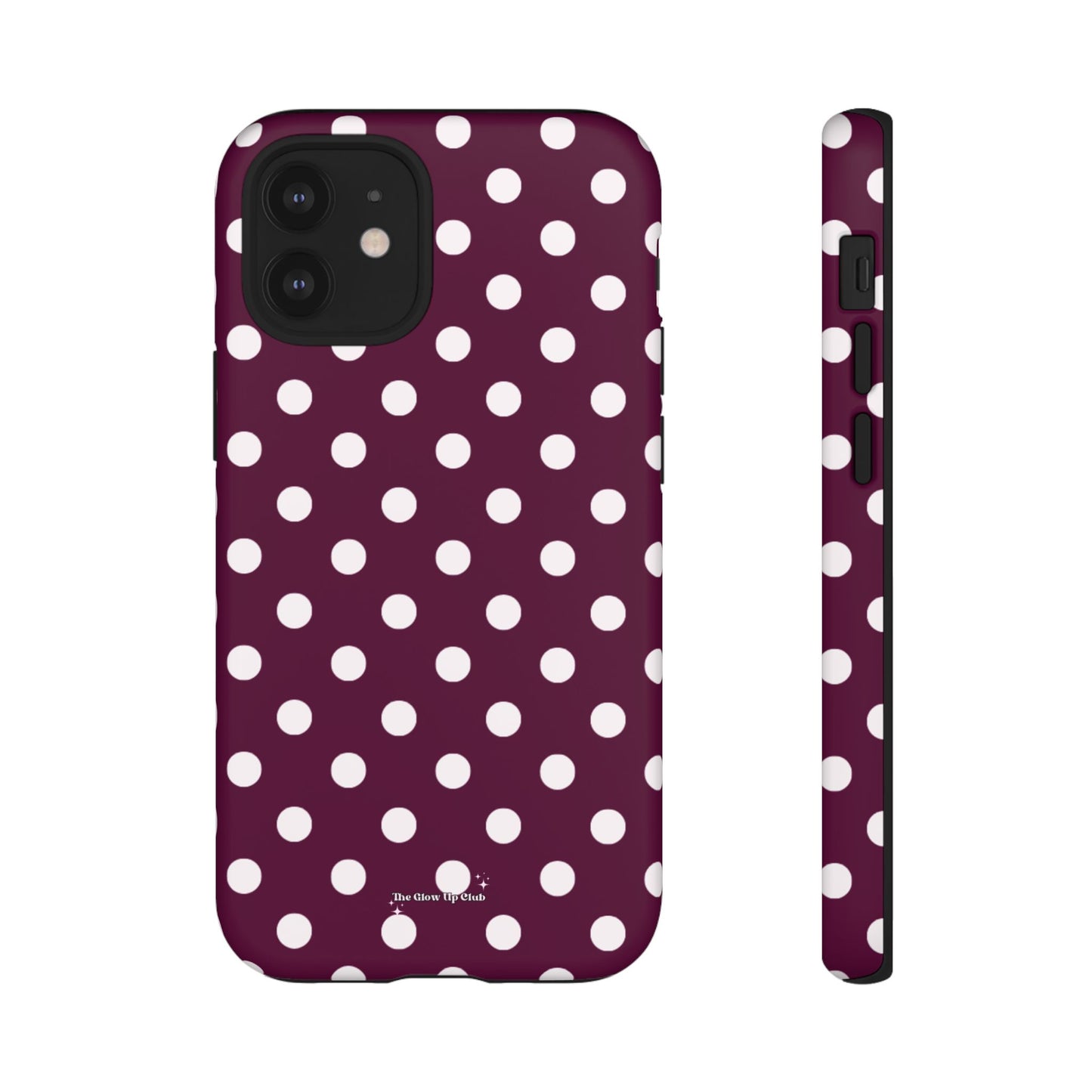 Burgundy cream dots - tough case