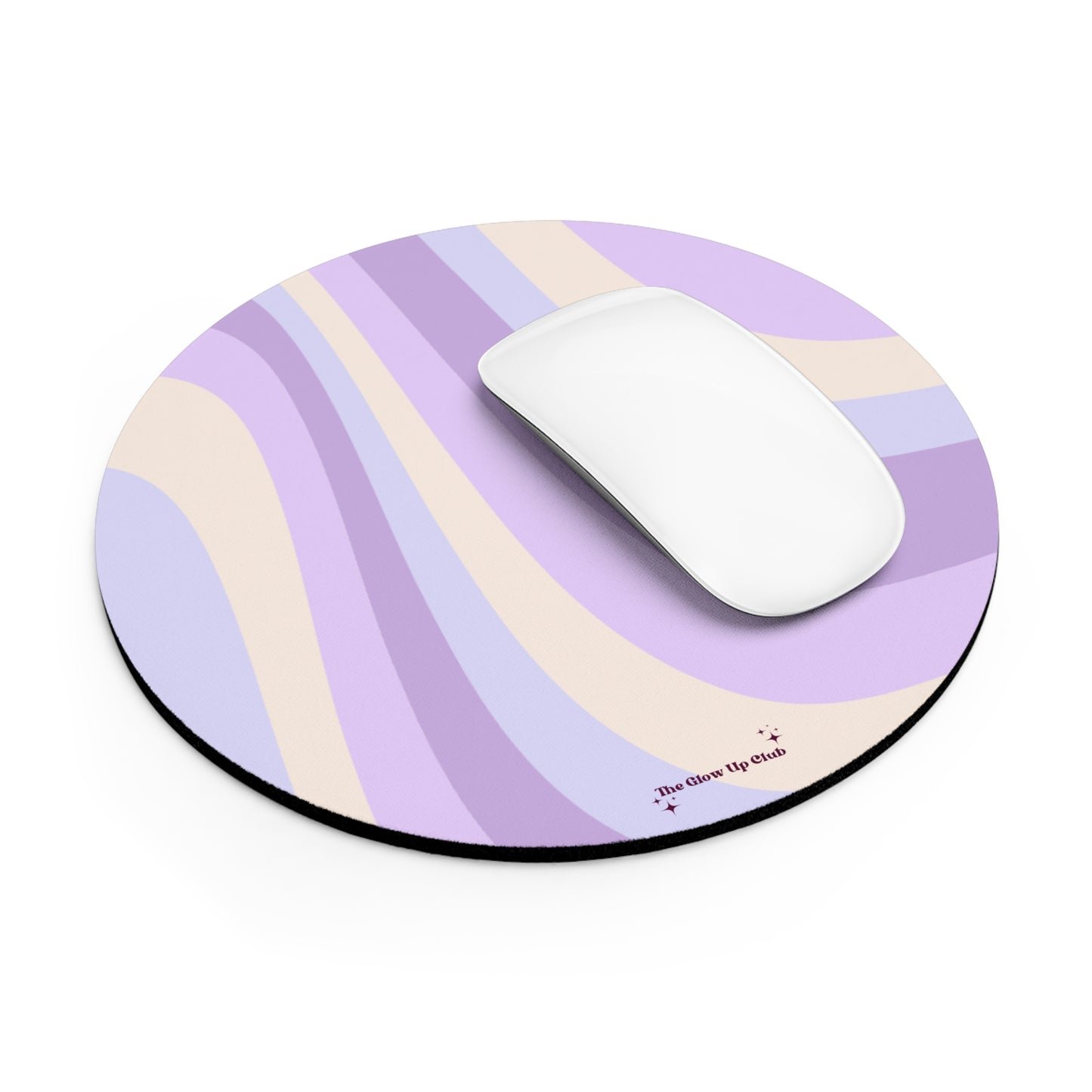 Purple waves - Round Small Mouse Pad