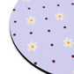 Flowers and dots purple - Round Small Mouse Pad