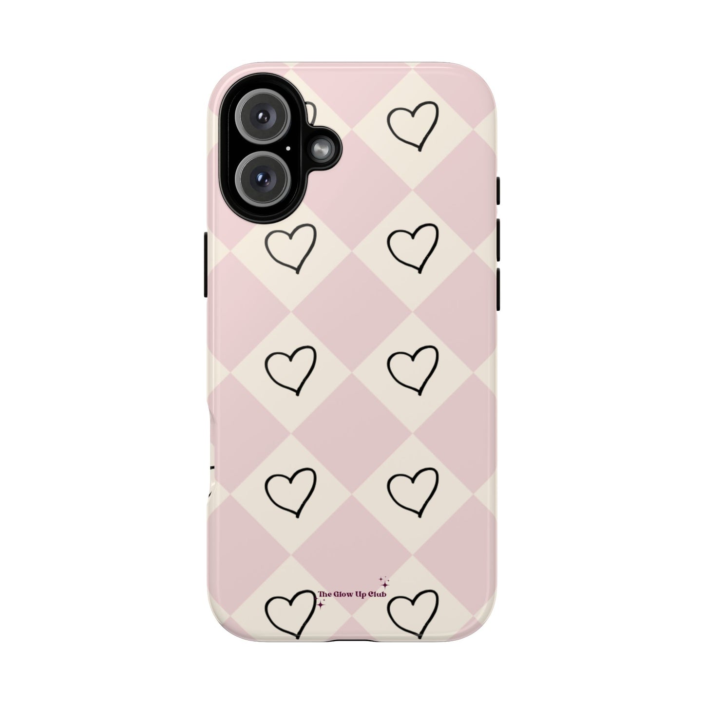 Pink heart checkers - tough case