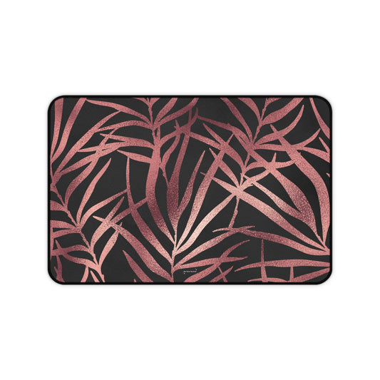 Rose gold leaves - Desk Mat