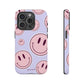 Smiley faces pink on purple - tough case