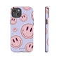 Smiley faces pink on purple - tough case