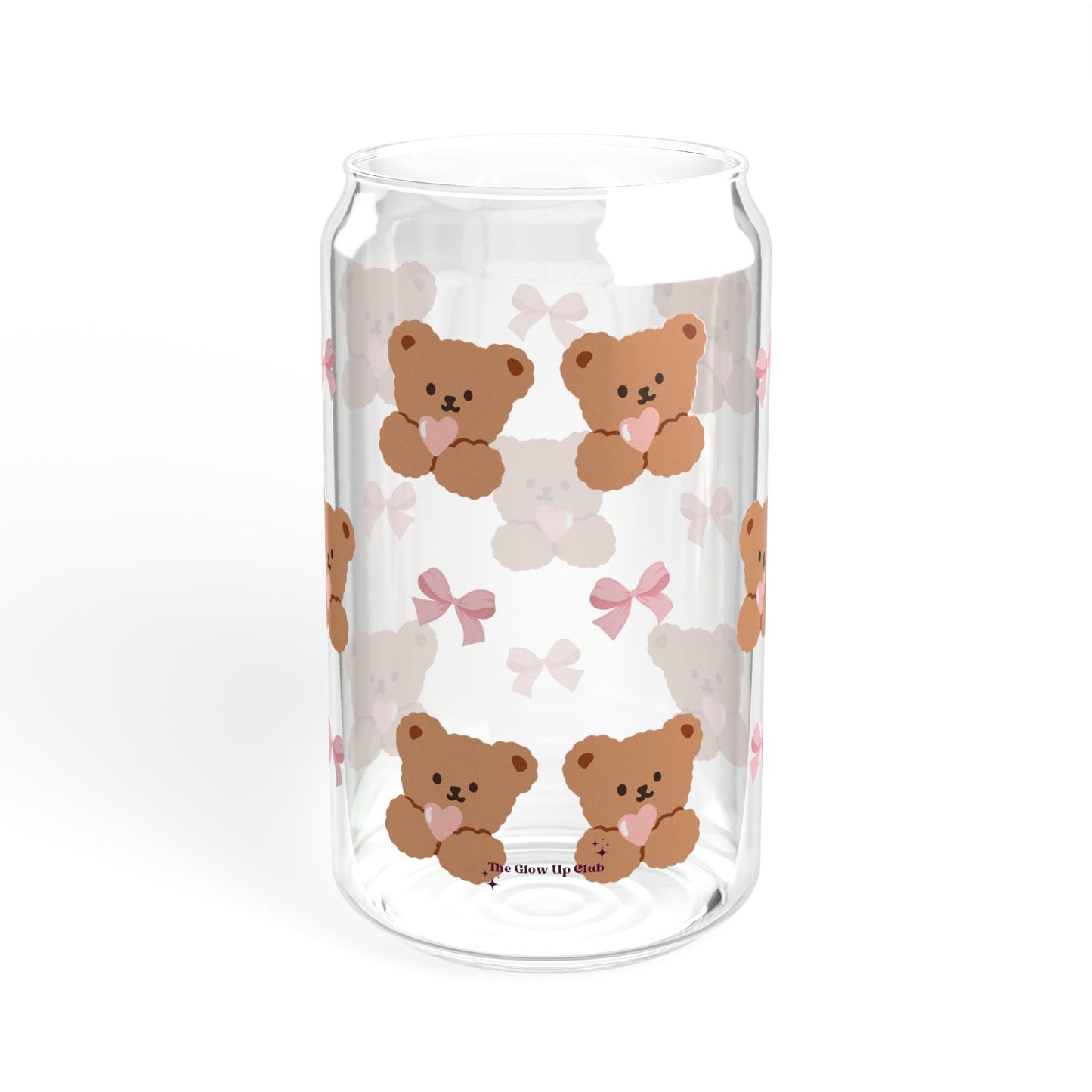 Teddies & ribbons - 16 oz Glass Sipper