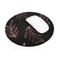 Rose gold leaves minimalistic - Round Small Mouse Pad