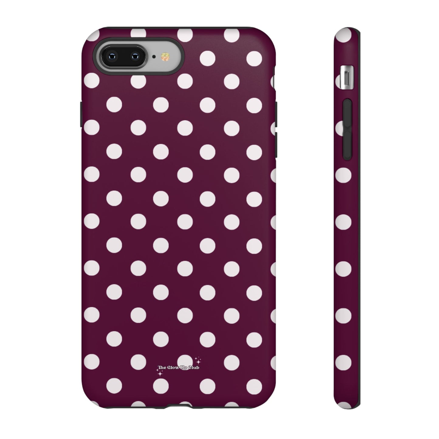 Burgundy cream dots - tough case