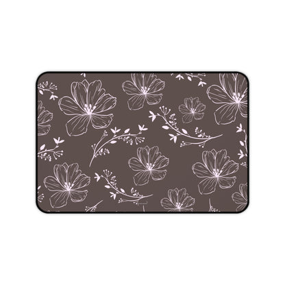 Realistic flowers grey - Desk Mat