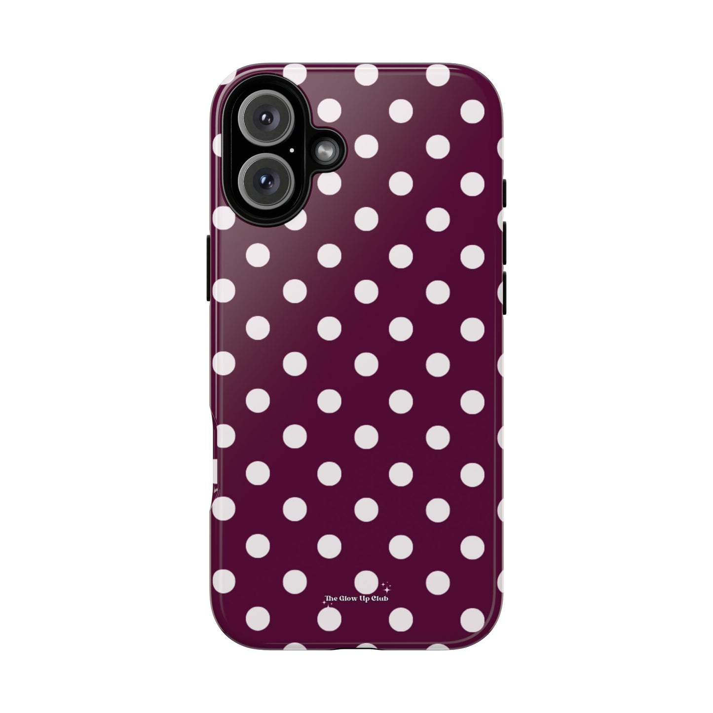 Burgundy cream dots - tough case