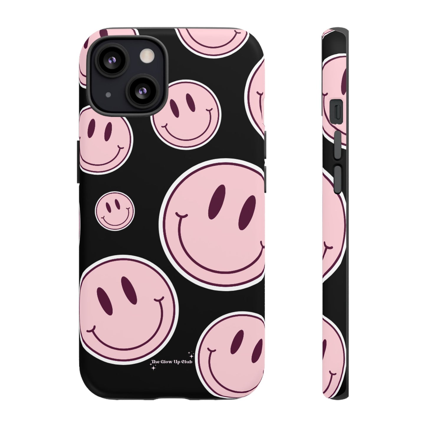 Smiley faces pink on black - tough case