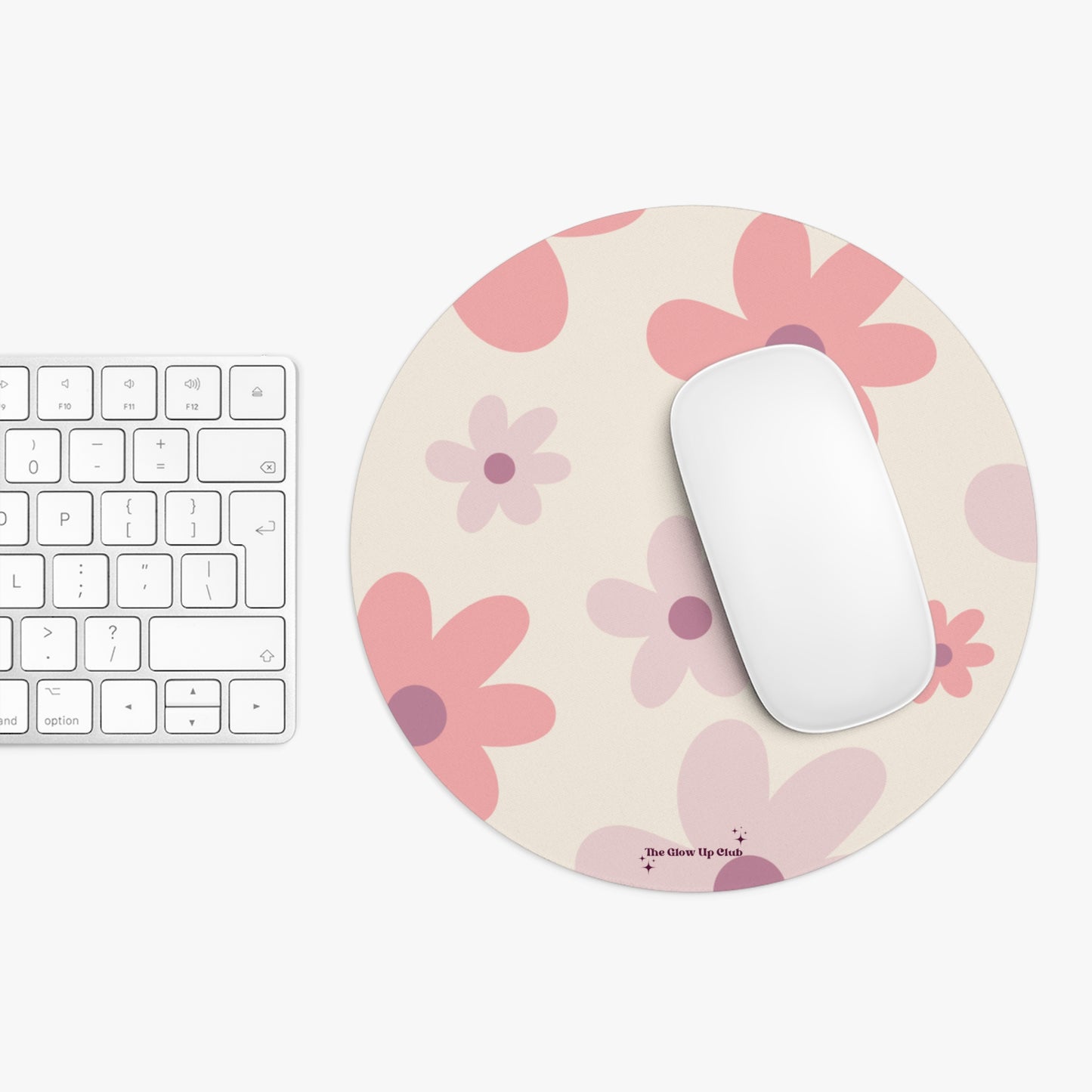 Mixed floral pattern - Round Small Mouse Pad