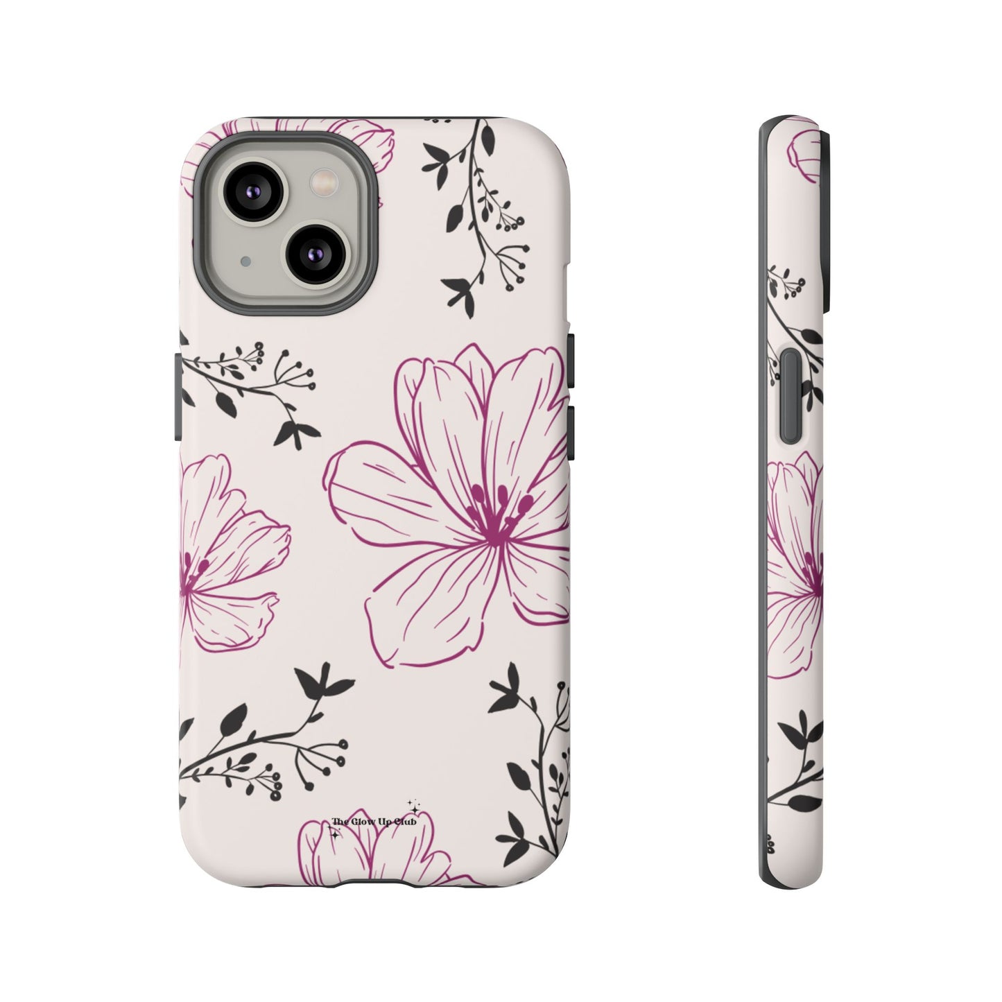 Realistic flowers black and purple - tough case