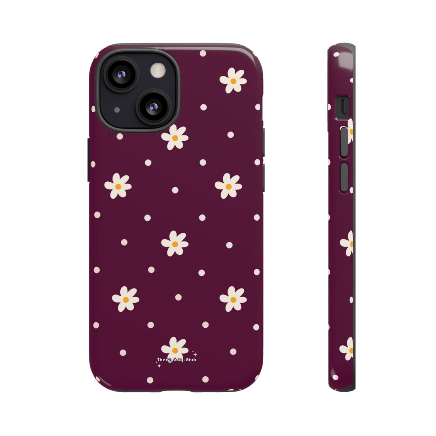 Flowers and dots burgundy - tough case