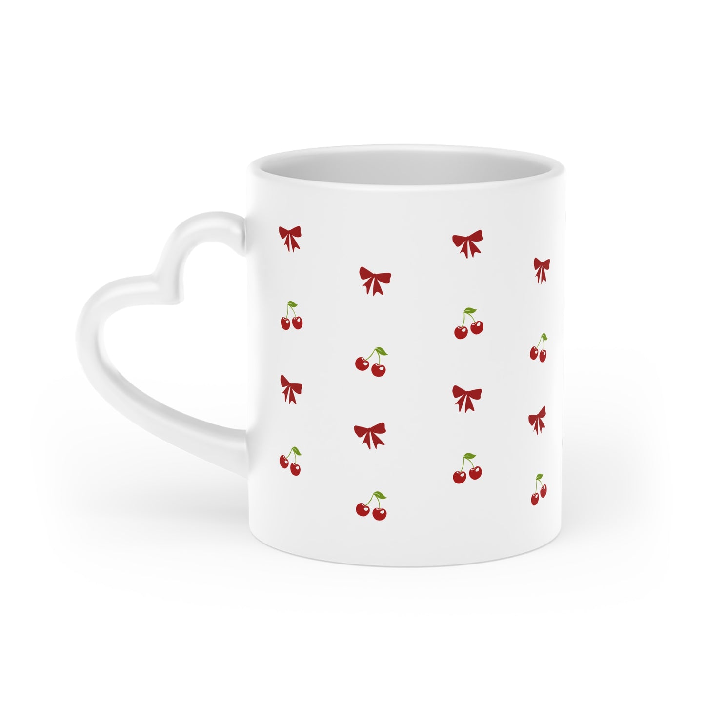 Cherries & ribbons Heart-Shaped Mug