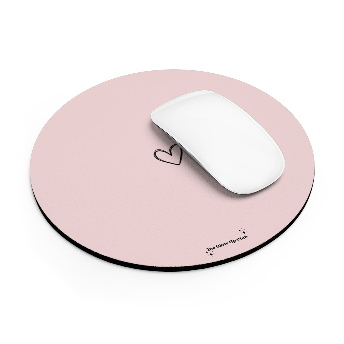 Minimalistic heart pink - Round Small Mouse Pad