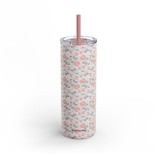 Small roses cream Tumbler, 20oz